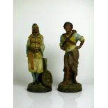 Paar orientalische Figuren (wohl Wien, Anfang 20. Jh.) Keramik bemalt; auf naturalistischem