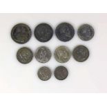 Konvolut deutsche Münzen Württemberg: 5 Mark 1903; 2x 3 Mark 1909 u. 1910; Preussen: 5 Mark 1900; 2x