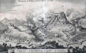 Hohentwiel (Merian) "Belagerung der Vestung Hochen Twiel im Jahr 1641; Kupferstich; 21,5 x 34 cm;
