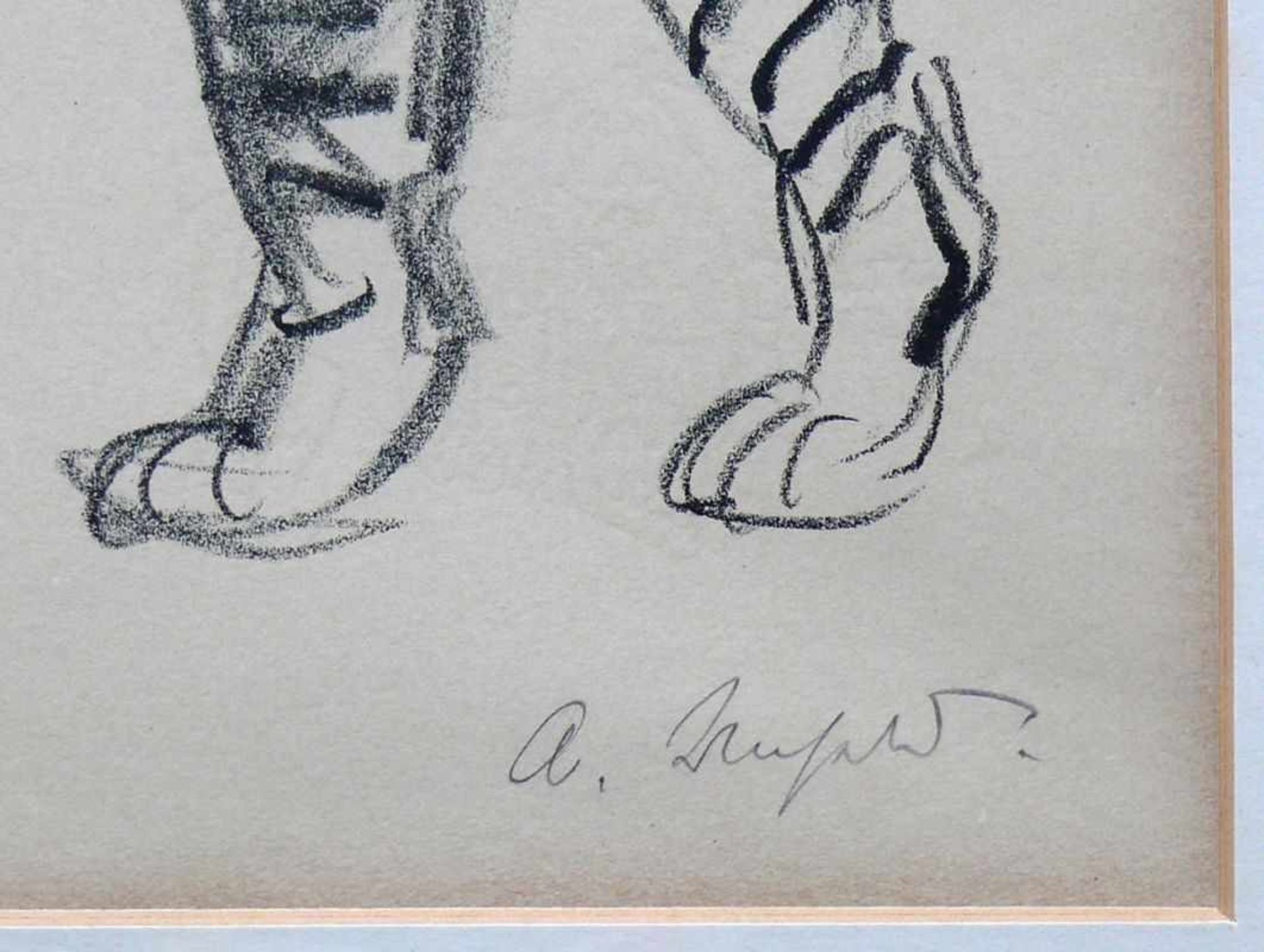 Unseld, albert (1879 - 1964 Ulm) "Schreitender Tiger"; Kohlezeichnung; rechts unten signiert; ca. 32 - Bild 3 aus 3