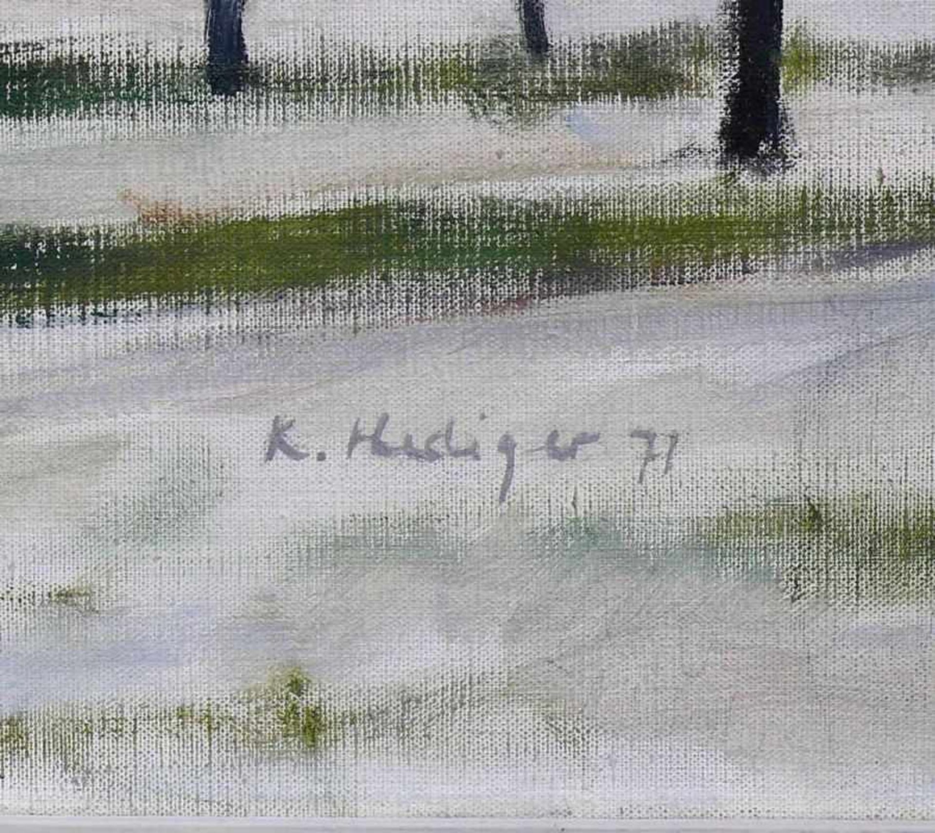 Hediger, Kurt (1932 Rothrist/CH) "Bodensee-/Rheinlandschaft im Winter"; sign. u. dat. 71; ÖL/LW; - Bild 3 aus 4
