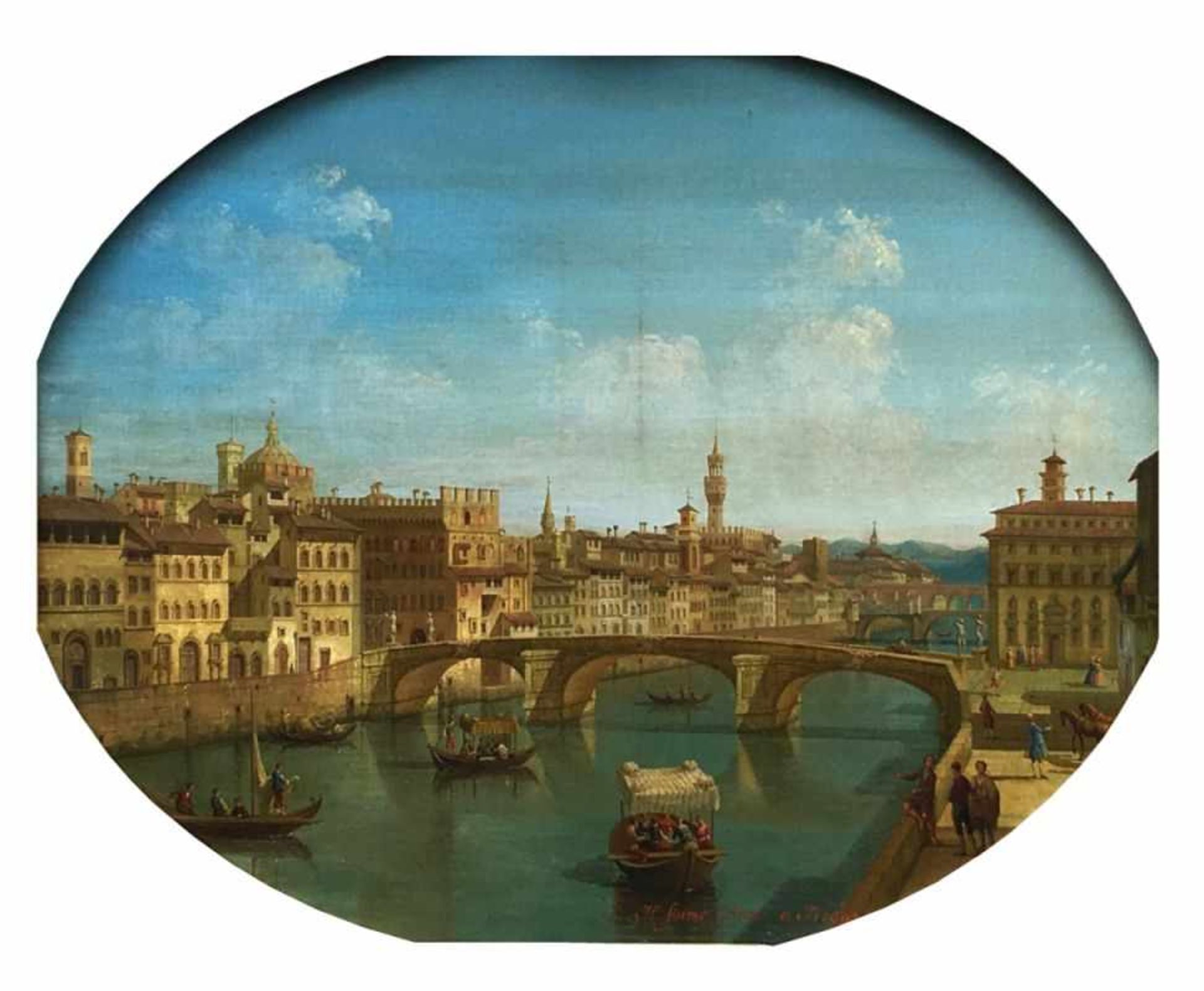 Canella, Giuseppe (attr., 1788 Verona - 1847 Florenz) "Florenz"; Blick auf den Arno; im - Bild 2 aus 12