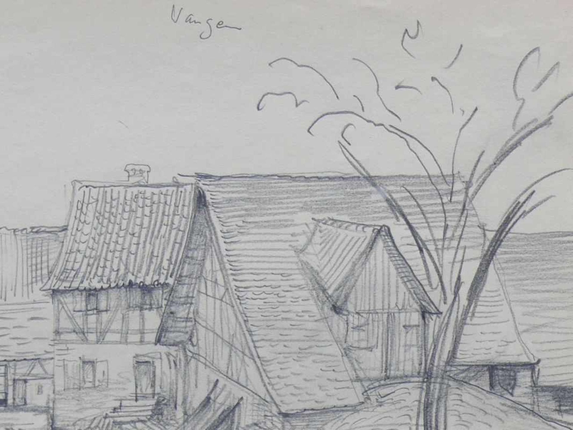 Dix, Otto (1891 Gera - 1969 Singen) "Häusergruppe in Wangen"; Bleistift/chamoisfarbenem - Bild 4 aus 6