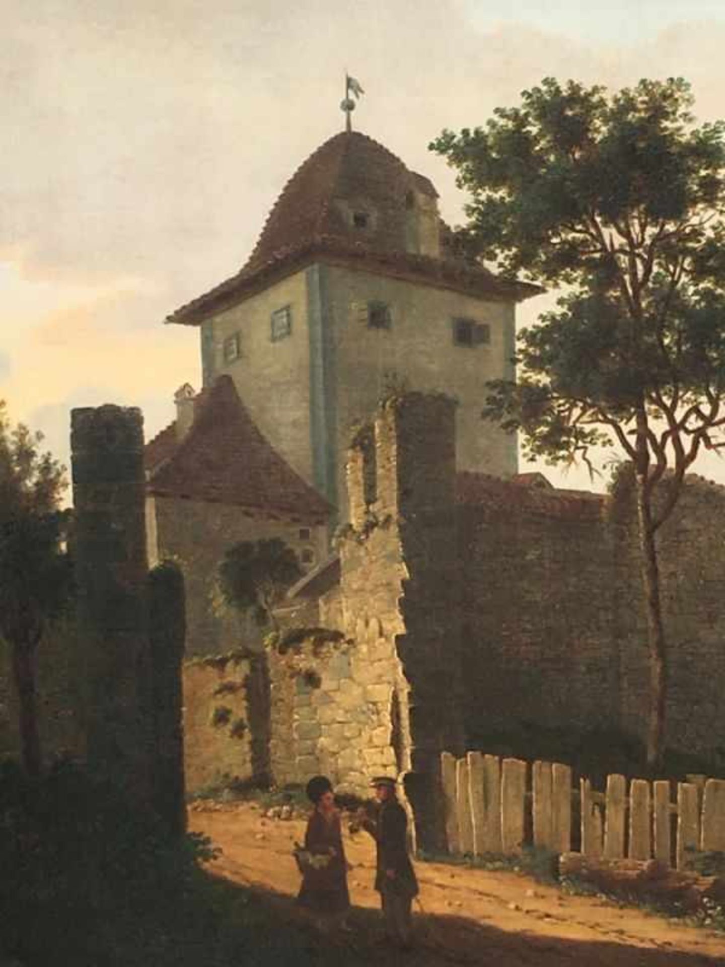 Hasenpflug, Carl Georg Adolph (1802 Berlin - 1858 Halberstadt) "Partie am Bodensee" um 1825; Blick - Bild 3 aus 5
