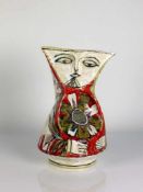 Schiavon, Elio (1925 - 2004, Padua/Italien) Vase, Keramik; rund, zum Hals hin Dreieckform; Dekor: