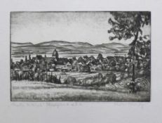 Waentig, Walter (1881 Zittau - 1962 Gaienhofen) "Kloster Mittelzell/Reichenau"; Blick auf