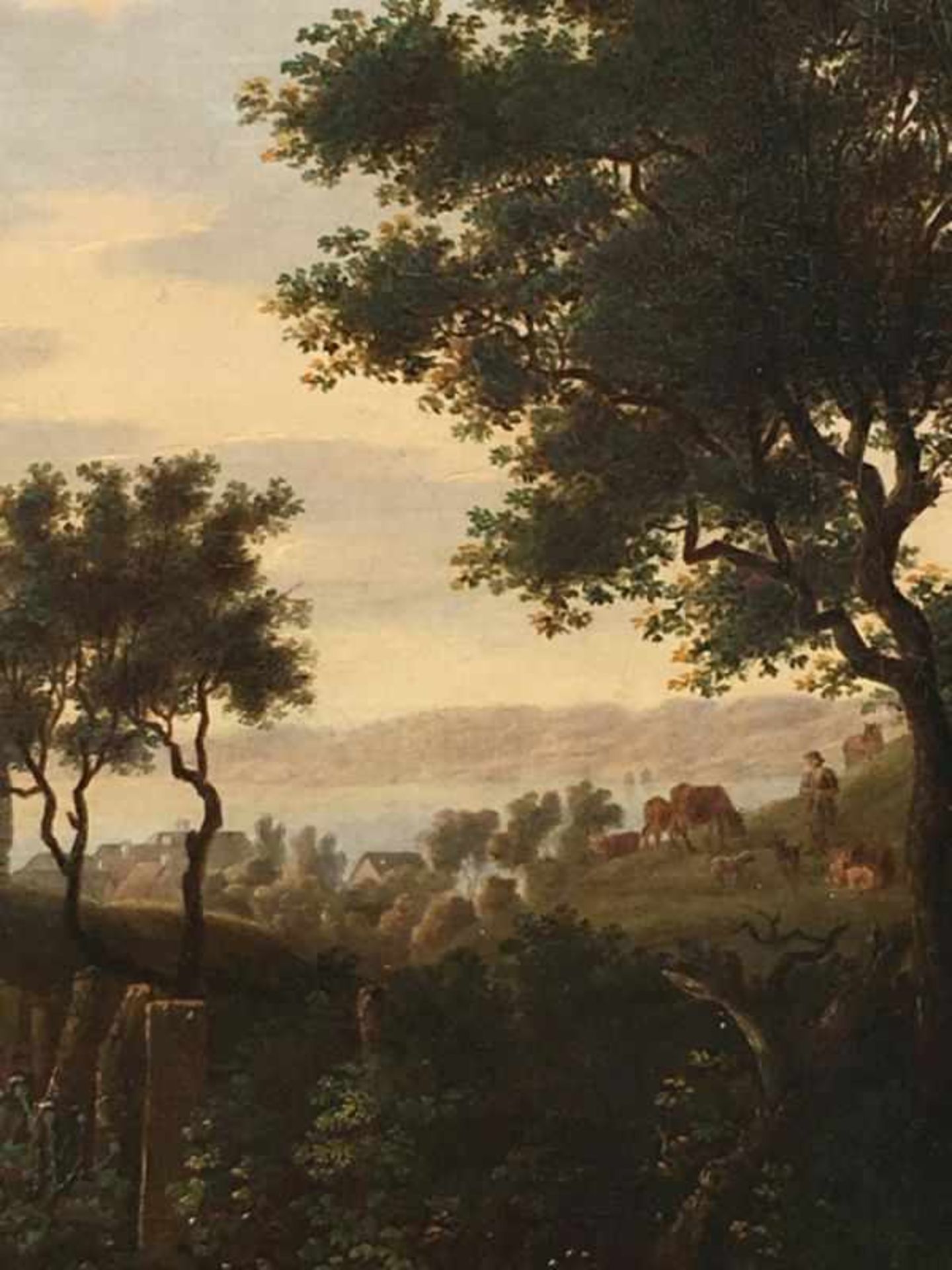 Hasenpflug, Carl Georg Adolph (1802 Berlin - 1858 Halberstadt) "Partie am Bodensee" um 1825; Blick - Bild 4 aus 5