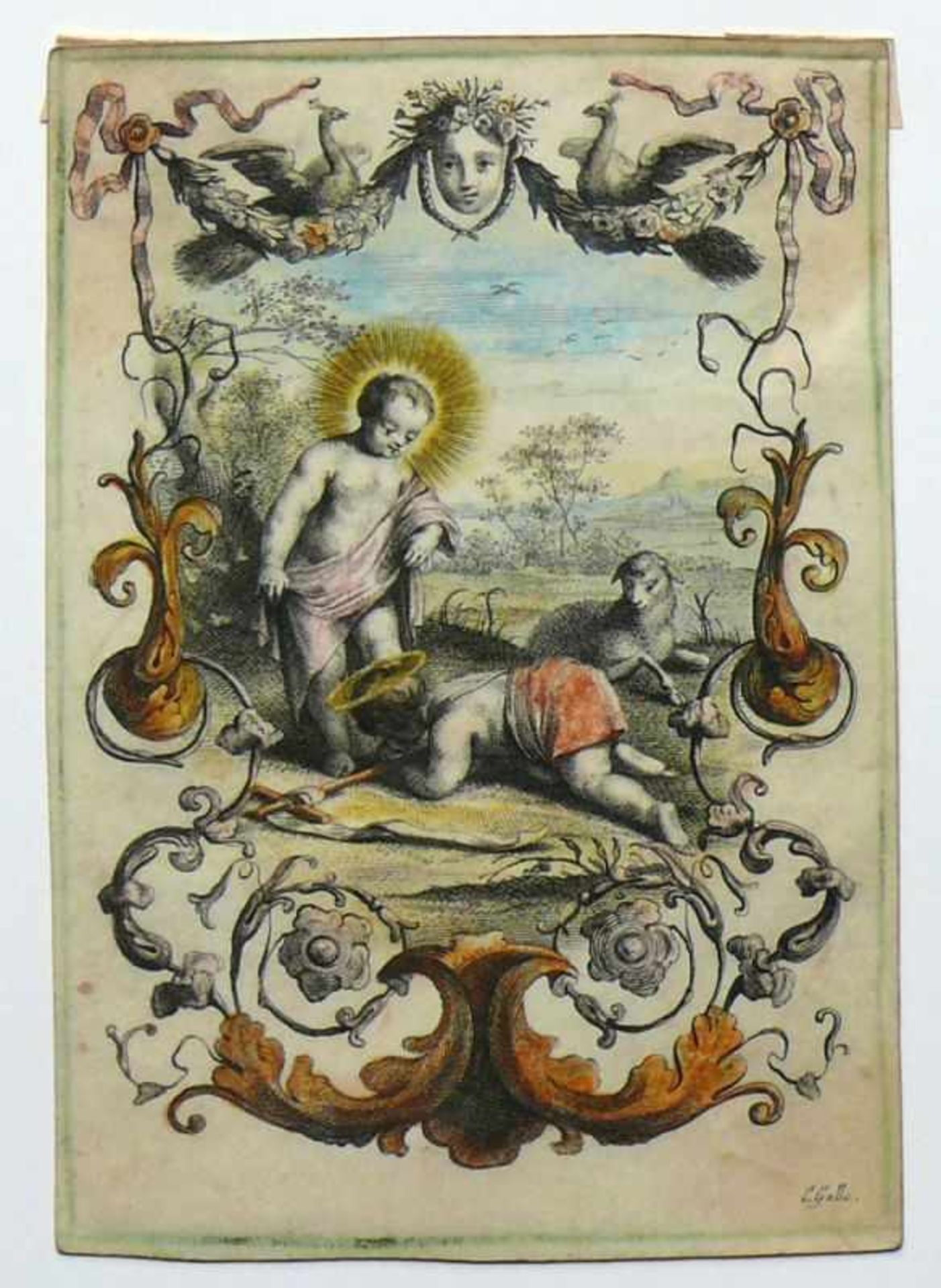 Galle, Cornelius II (1615 Antwerpen - 1678) "Jesuskind mit Johannesknaben in Landschaft", Johannes - Bild 2 aus 3