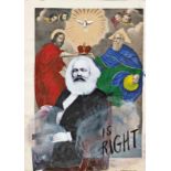 ZENITA KOMAD (1980 Klagenfurt) Marx is right, 2010 Collage und Farbe auf Bütten, 40 x 30 cm Signatur