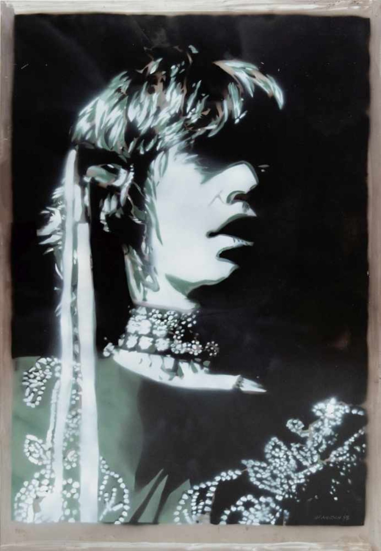 WOLFGANG URANITSCH (1954 GRAZ) "Mick Jagger - Wr. Stadthalle 1969", 2017 Acryllack, Spray auf