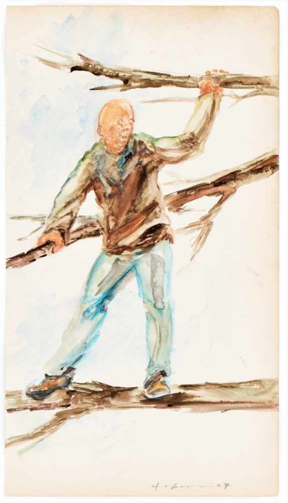 GOTTFRIED ECKER (1963 LINZ) o. T., 2007 Aquarell auf Papier, 31 x 18 cm ungerahmt Signatur vorne