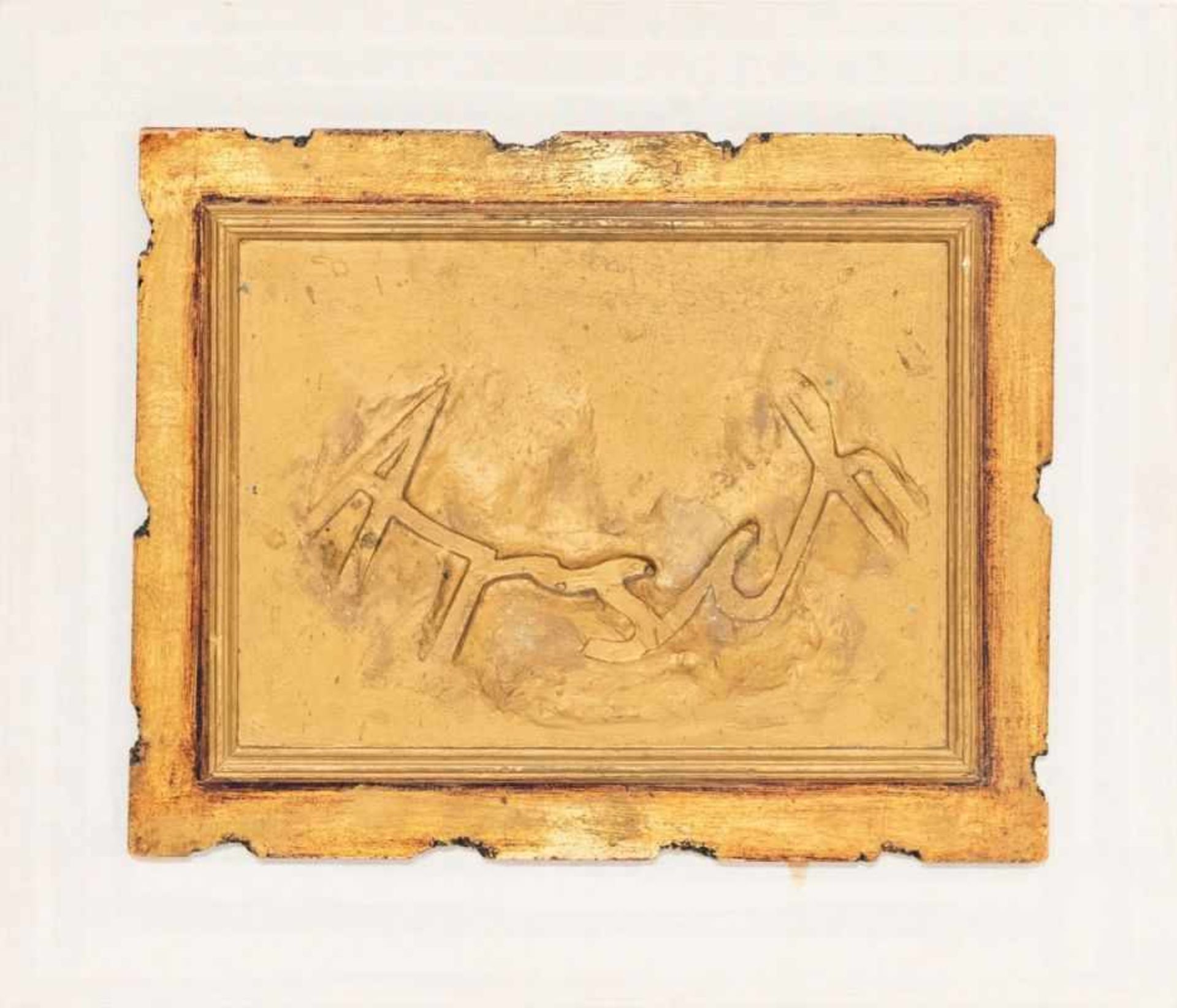 FRANZ WEST (1947 WIEN - 2012 WIEN) ARSCH Relief 38 x 48 cm auf Holzpanel 53 x 62 cm Signatur vorne