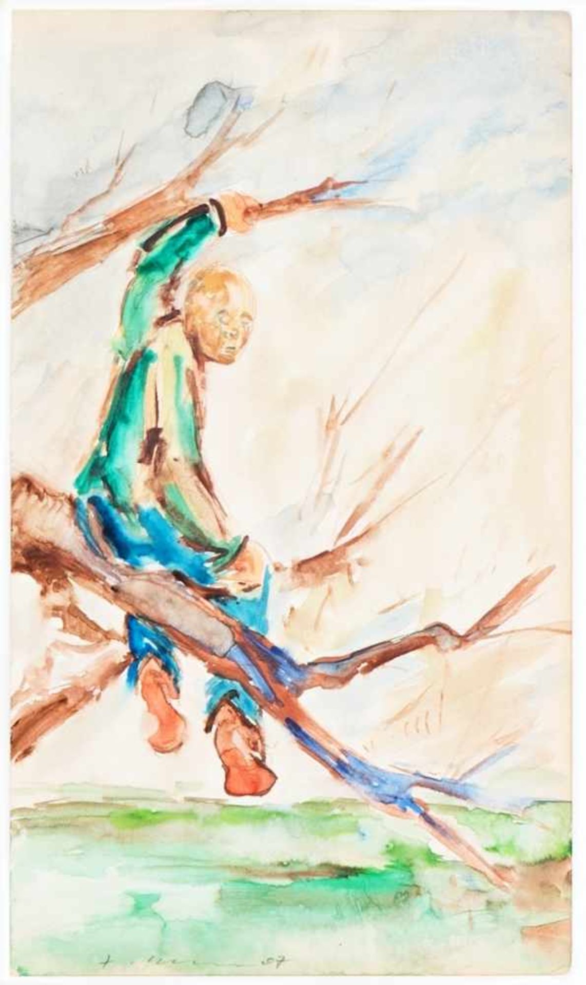 GOTTFRIED ECKER (1963 LINZ) o. T., 2007 Aquarell auf Papier, 31 x 18 cm ungerahmt Signatur vorne