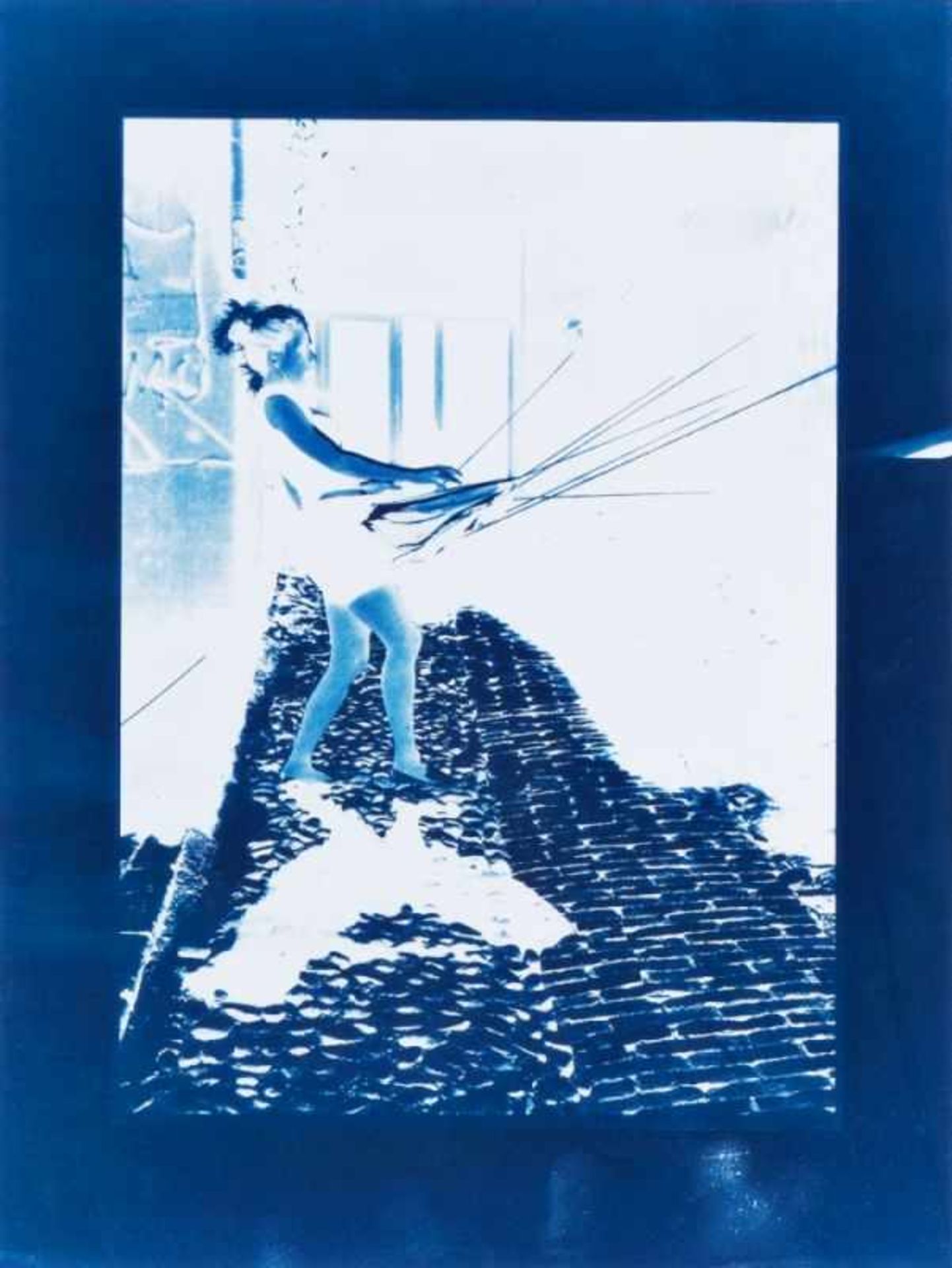 BIRGIT GRASCHOPF (1978 WIEN) GENOVAGEWITTER, 2015 Cyanotypie, 52 x 39 cm gerahmt, Maß mit Rahmen: 65