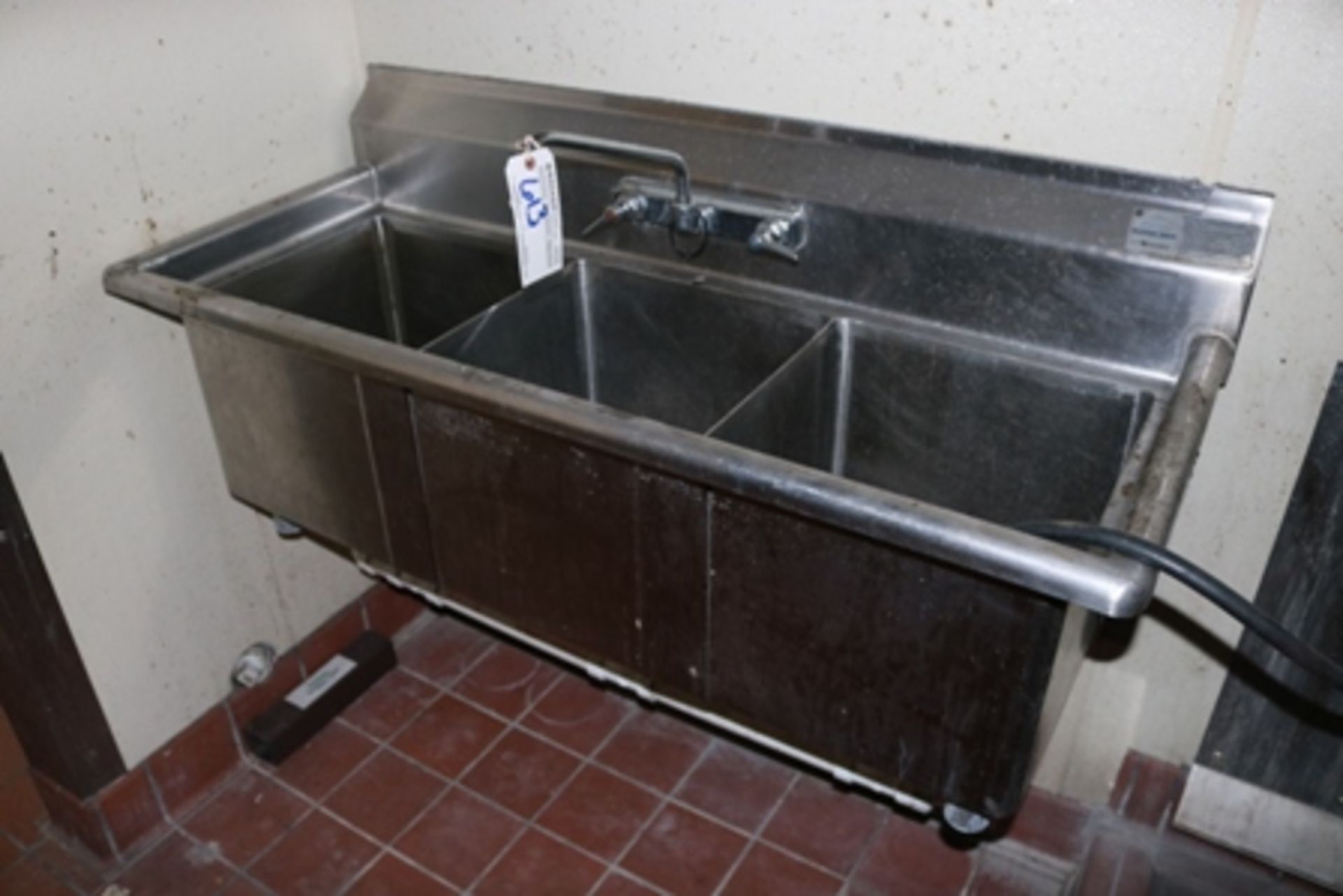 Advance 50" stainless 3 bin sink - wall mount (613)