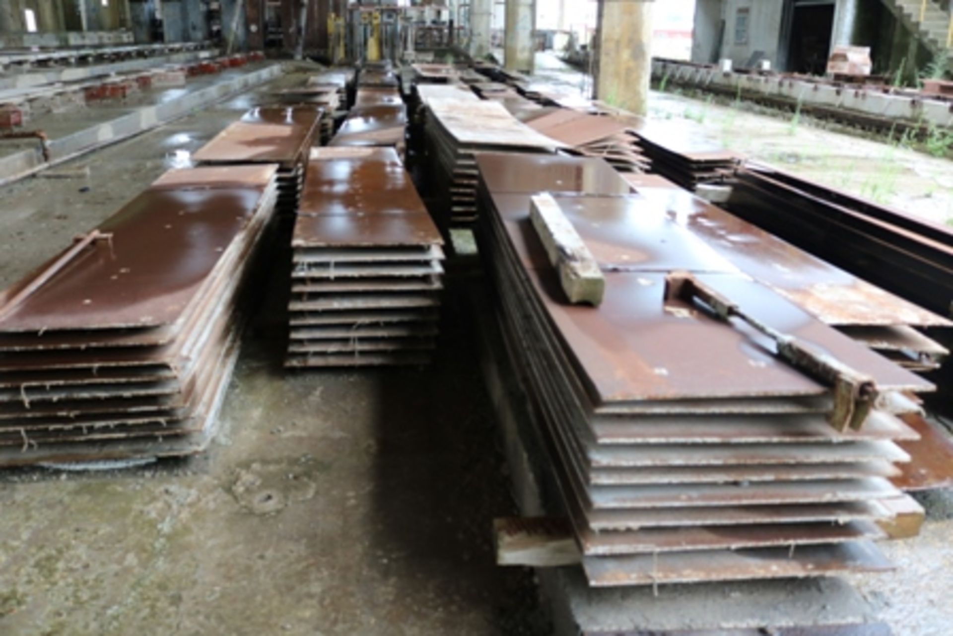 Approximately 35 piles of 2' x 10' steel panels for lines - Image 2 of 2
