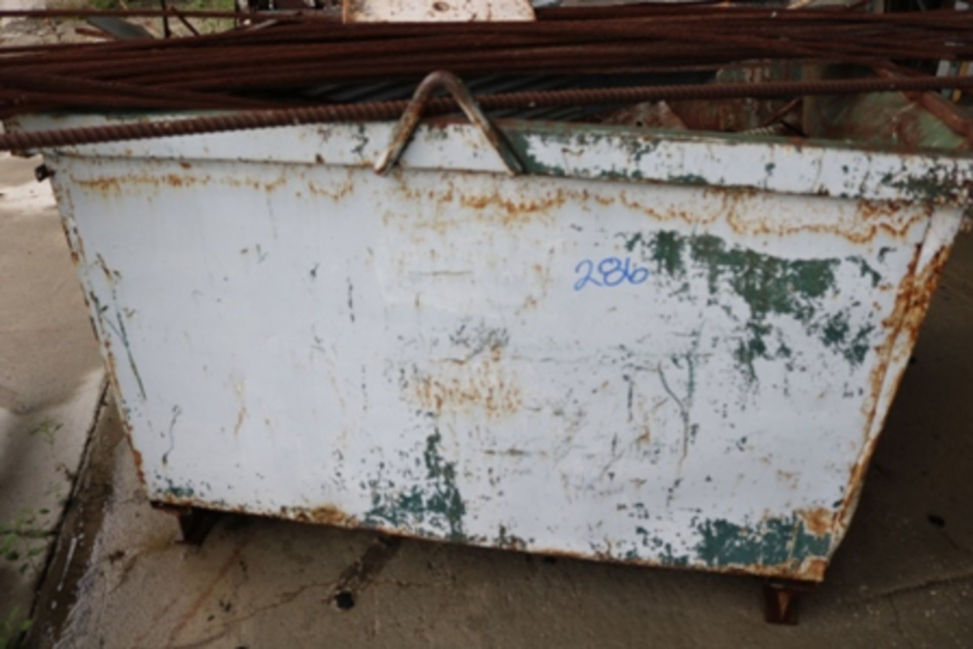 Dumpster With Salvage steel - cable - steel stands