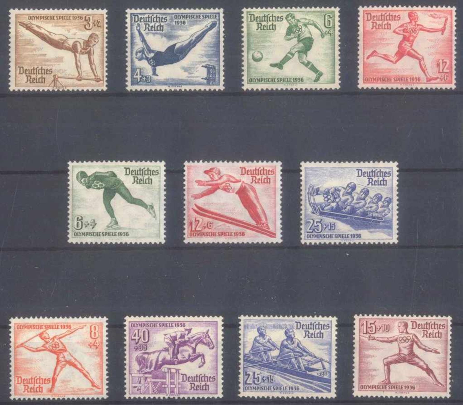 III. REICH 1935/1936, OlympiadeMichelnummern 600 bis 602 und 609-616, postfrischPracht/Luxus,