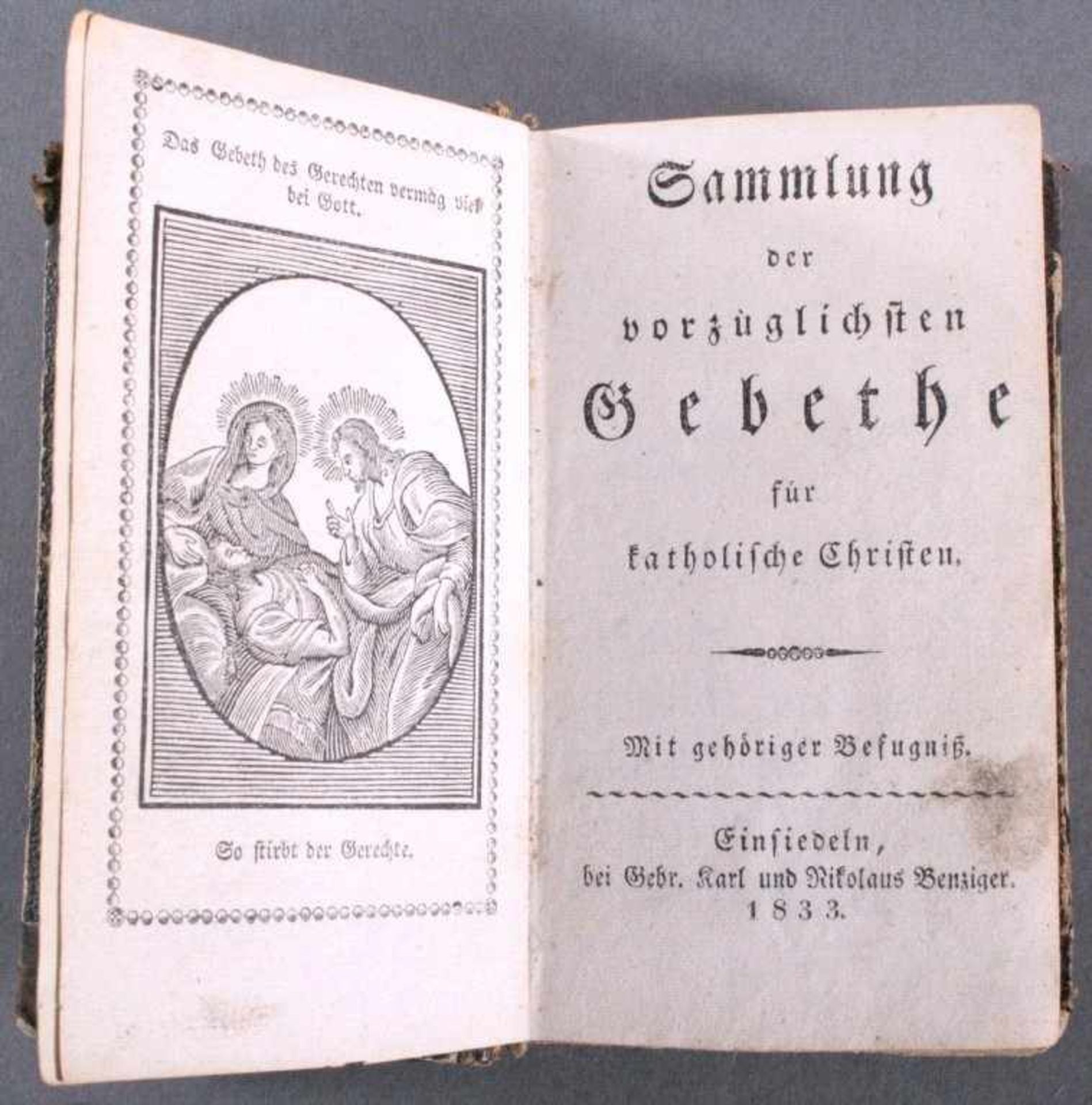Sammlung der vorzüglichsten Gebete, 1833für katholische Christen, Kupfer-gestochenes Büchlein, - Bild 2 aus 2