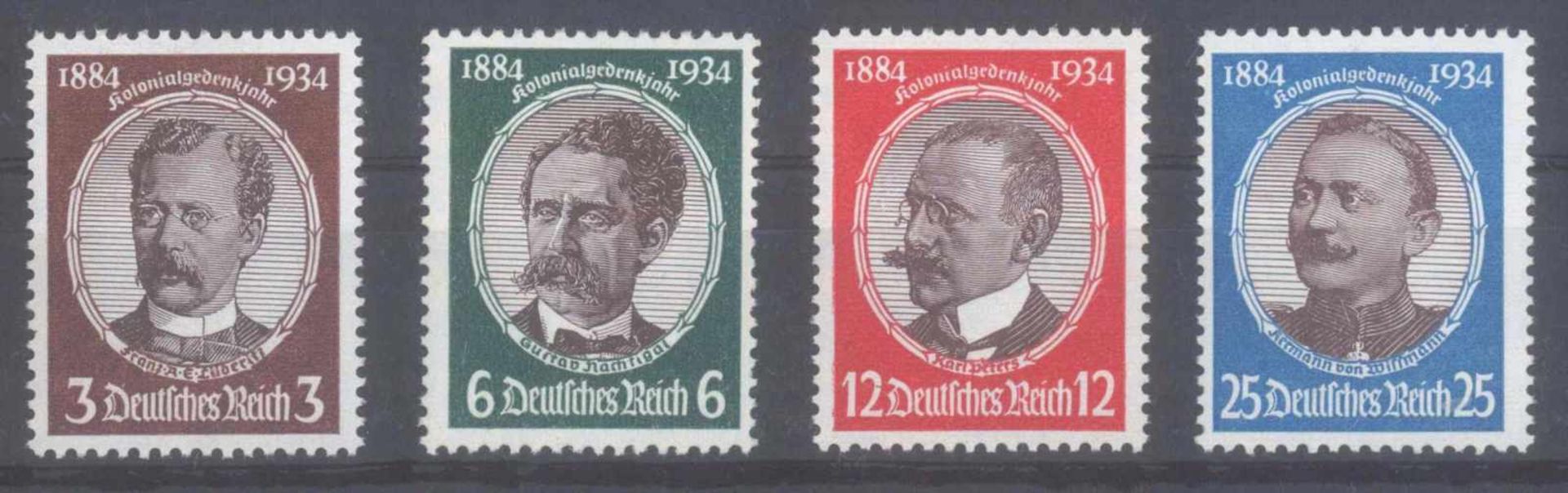 III. REICH 1934, KolonialforscherMichelnummern 540 bis 543, postfrisch Luxus, Katalogwert190,- Euro