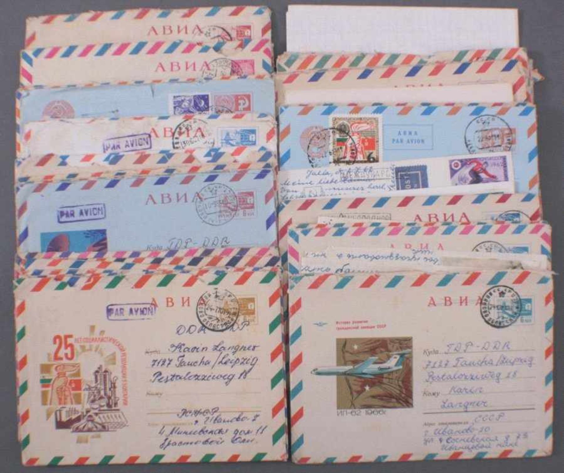 DDR - DEUTSCH-SOWJETISCHE-FREUNDSCHAFT, Briefinhalt!!!!1967-1970, an die 40 Briefe, viele mit