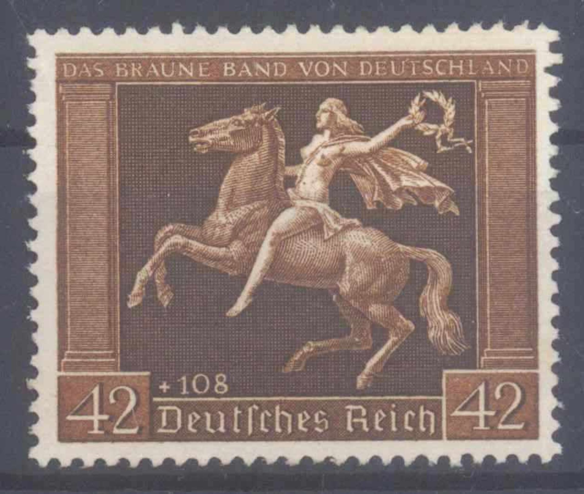 III. REICH 1938, Das Braune BandMichelnummer 671 y, postfrisch Luxus, Katalogwert150,- Euro