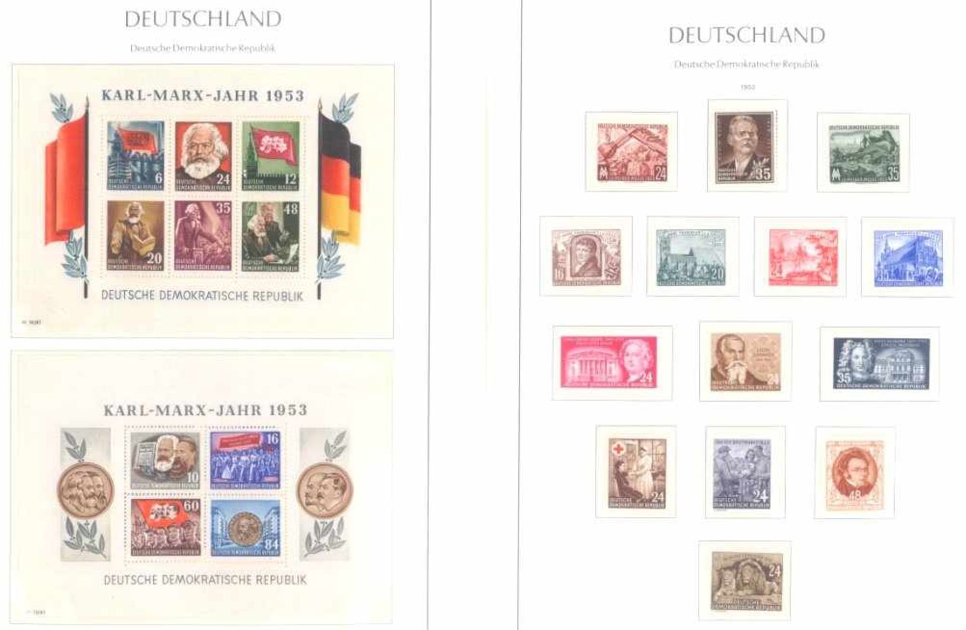 DDR 1949-1990, komplette postfrische Sammlung, günstig!!in 3 blauen Leuchtturm Klemmbindern mitSF- - Image 7 of 10