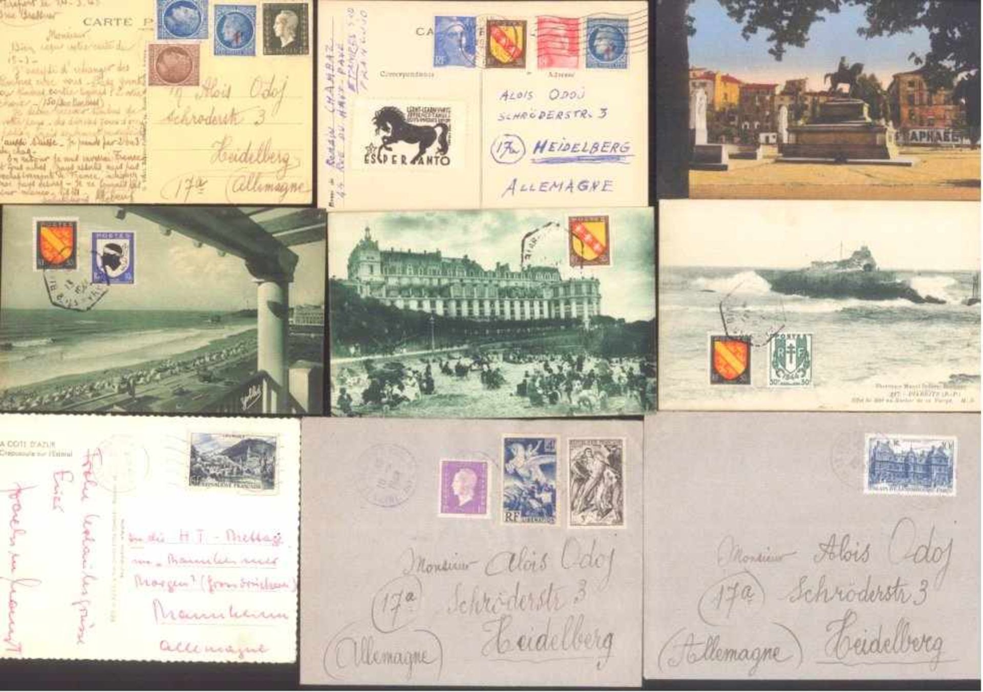 FRANKREICH 1948-1955, Belegelot, mit Luftpost!Lot von 23 Belegen aus 1948-1955. Fast alle nach