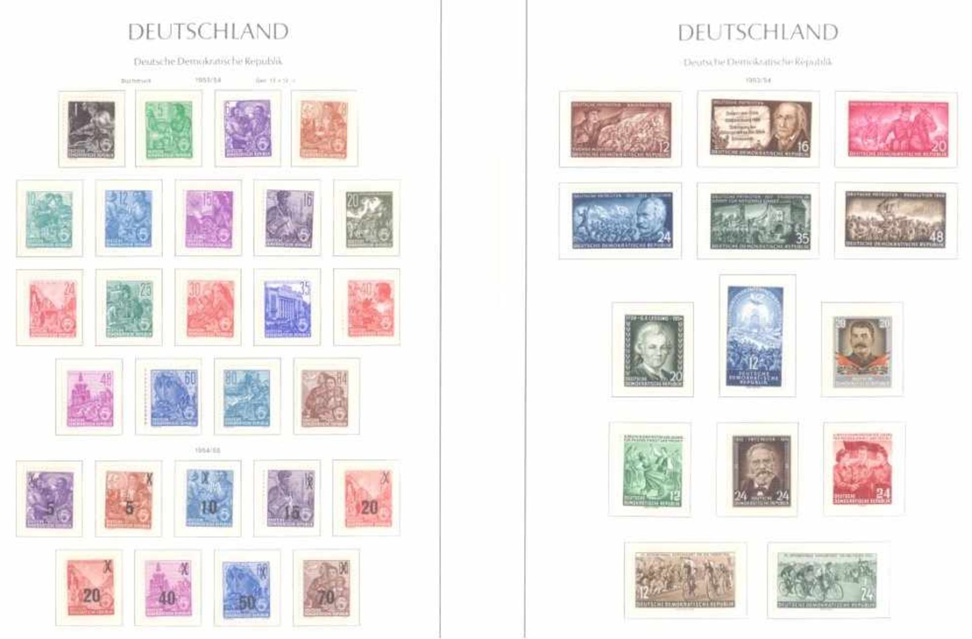 DDR 1949-1990, komplette postfrische Sammlung, günstig!!in 3 blauen Leuchtturm Klemmbindern mitSF- - Image 9 of 10