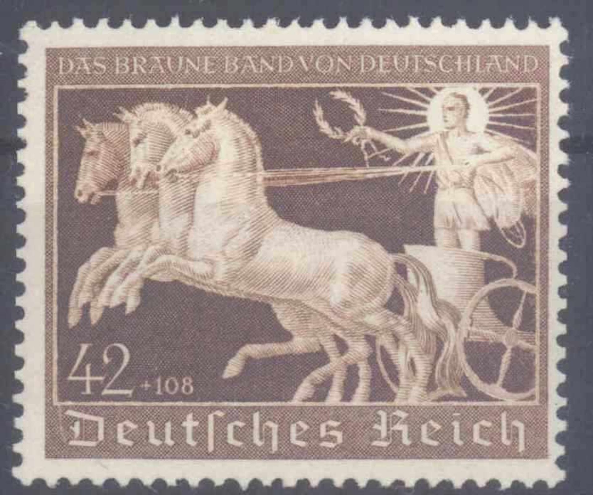 III. REICH 1940, Braunes BandMichelnummer 747, postfrisch Luxus, Katalogwert 120,- Euro