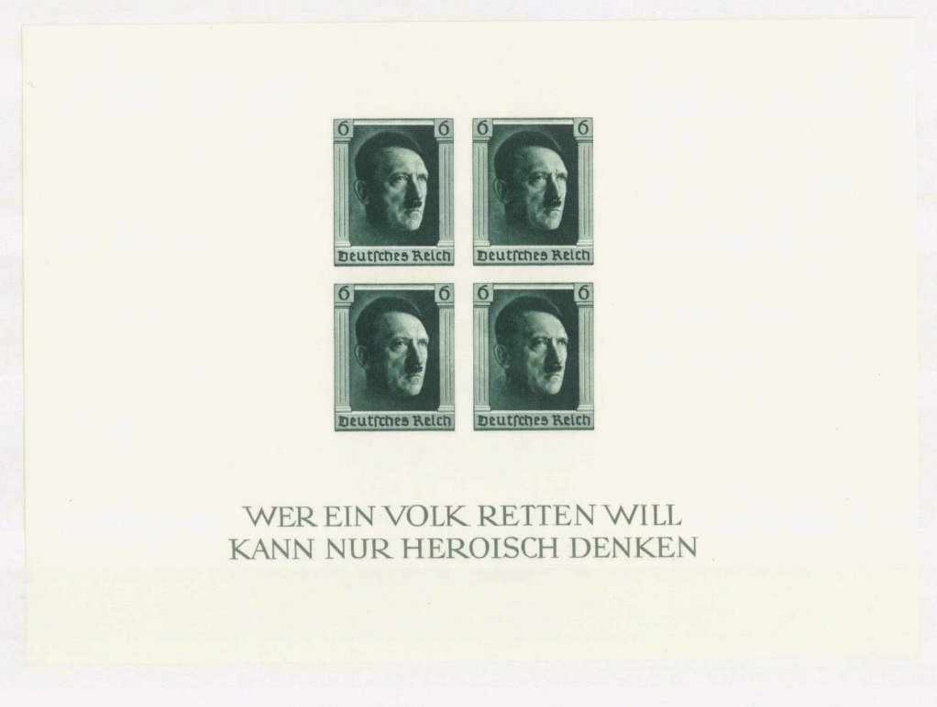 III. REICH 1937, Hitler -Block ungezähntMichelnummer Block 8, Originalmaße, postfrisch Luxus,