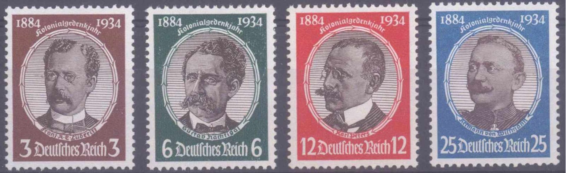 III. Reich 1934, KolonialforscherMichelnummern 540-543, postfrisch Pracht mit sehr