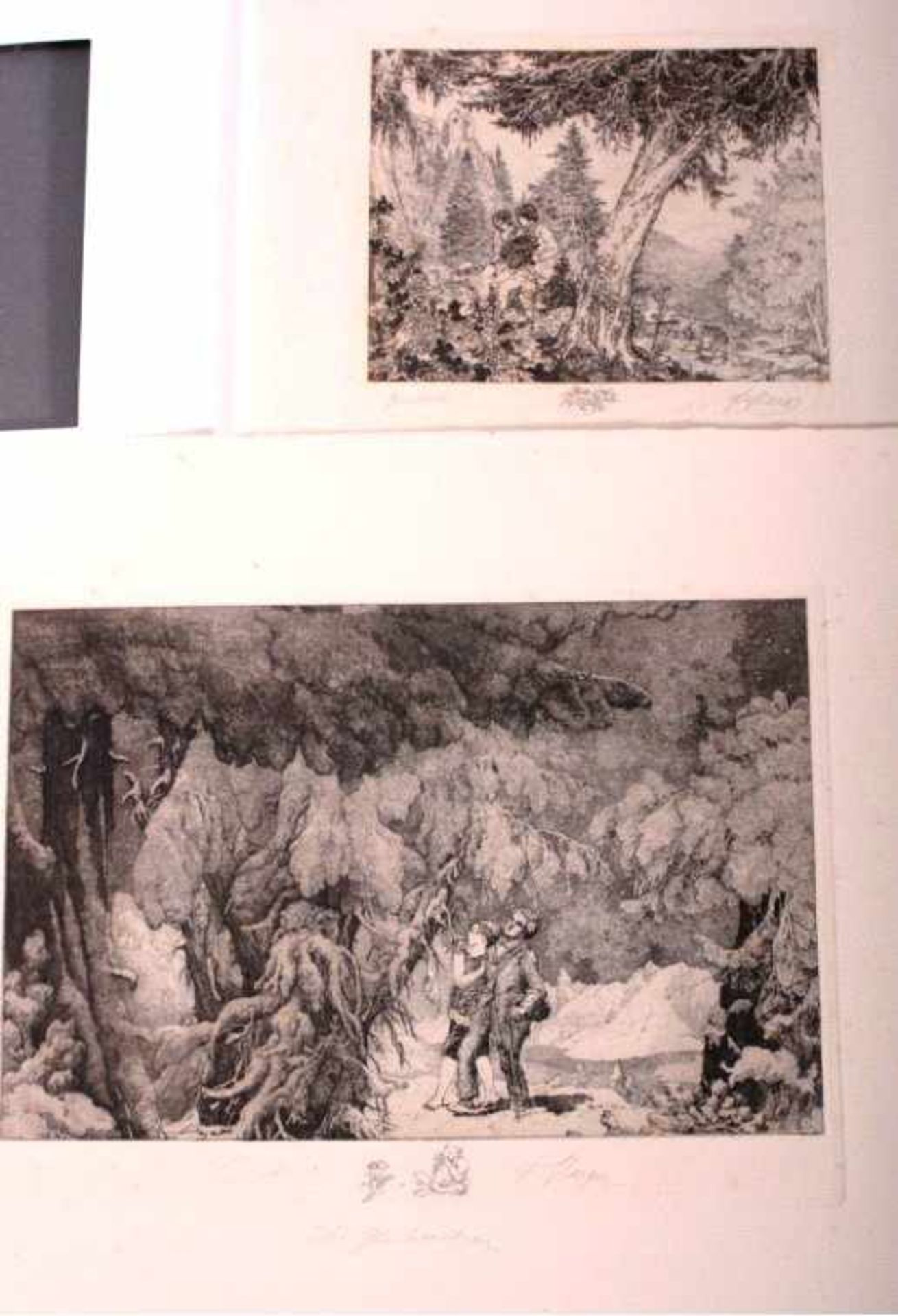 Ferdinand Staeger (1880 Trebitsch - Kraiburg 1976)Zwei Radierungen.Probedrucke, unten rechts
