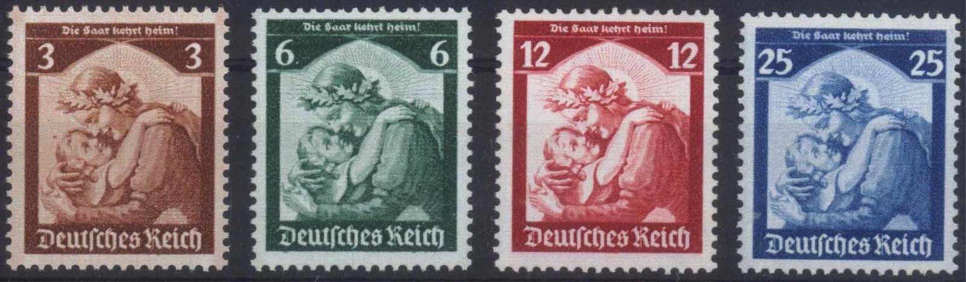 III. Reich 1935, SaarabstimmungMichelnummern 565-568, postfrisch Luxus, Katalogwert 120,-Euro