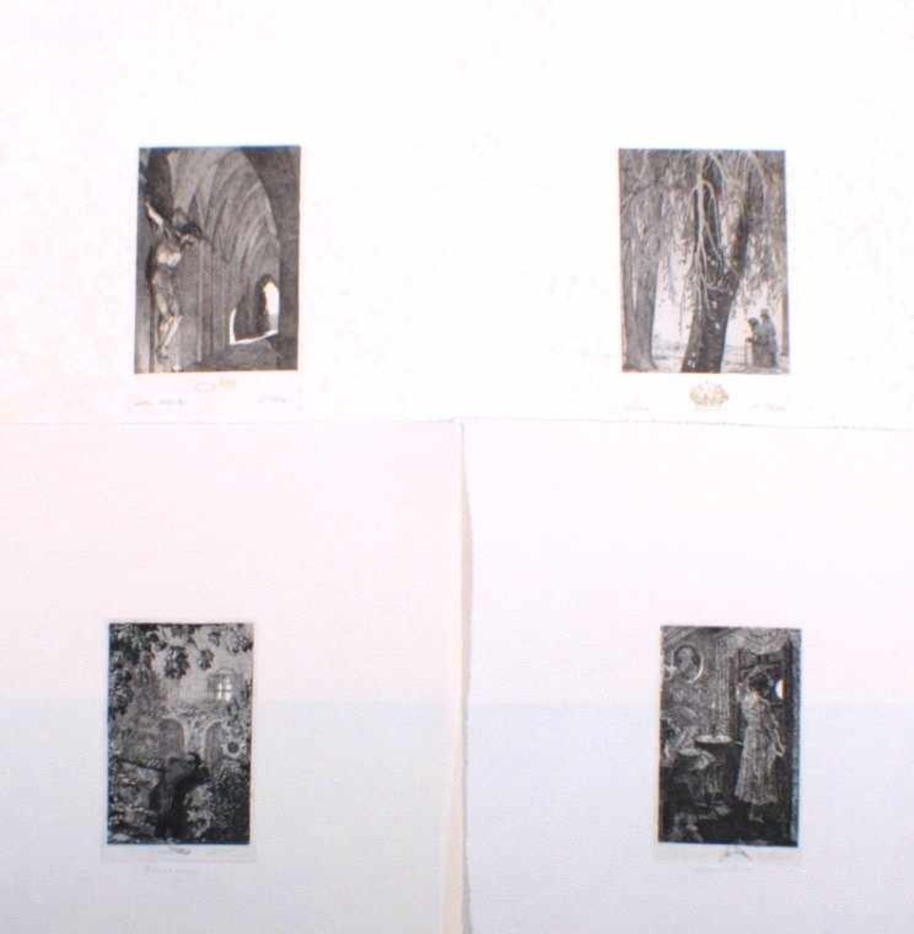 Ferdinand Staeger (1880 Trebitsch - Kraiburg 1976)Vier Radierungen. Unten rechts signiert,