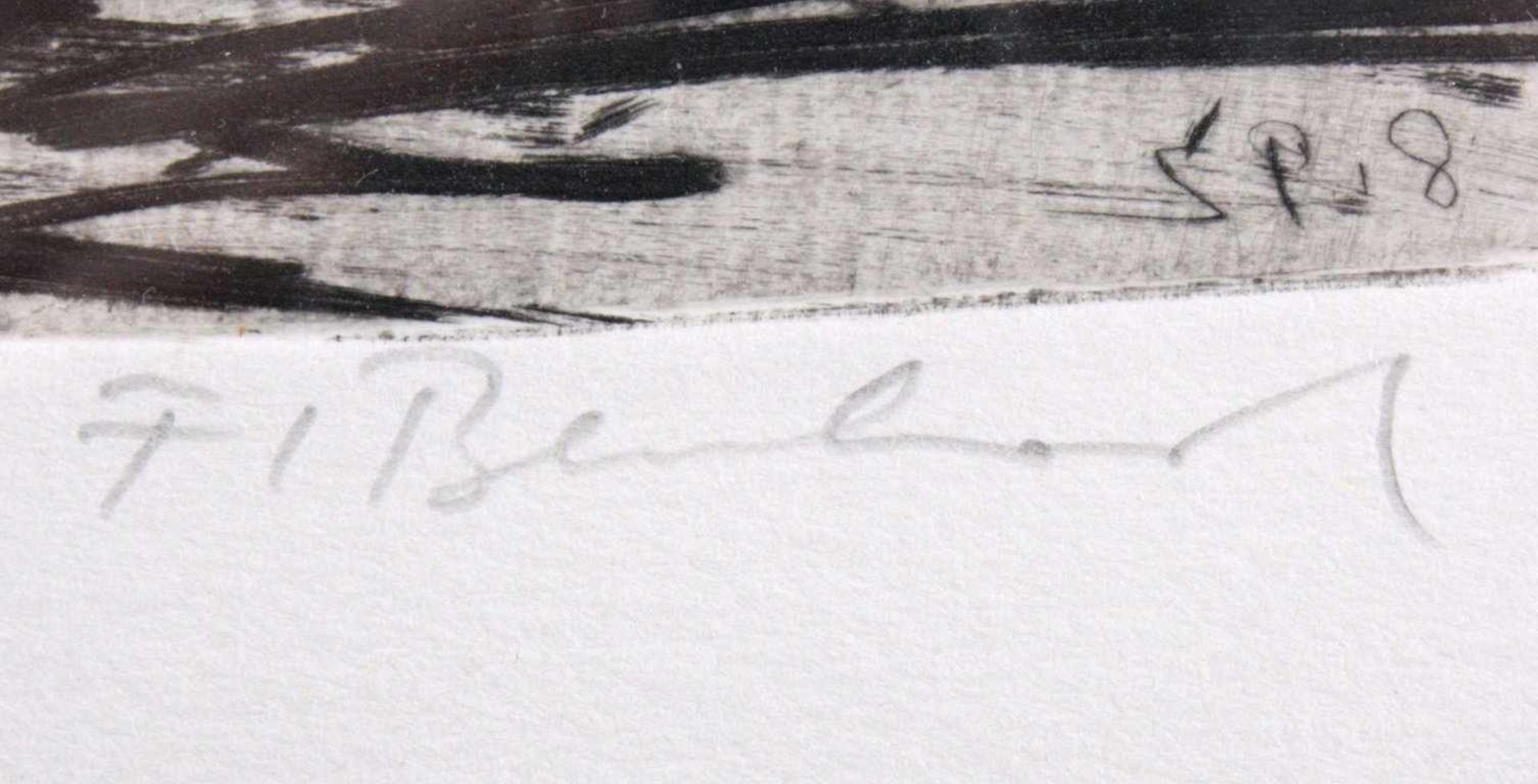 Franz Bernhard (1934-2013)Lithographie, mit Bleistift signiert und nummeriert, hinterGlas gerahmt, - Bild 2 aus 2