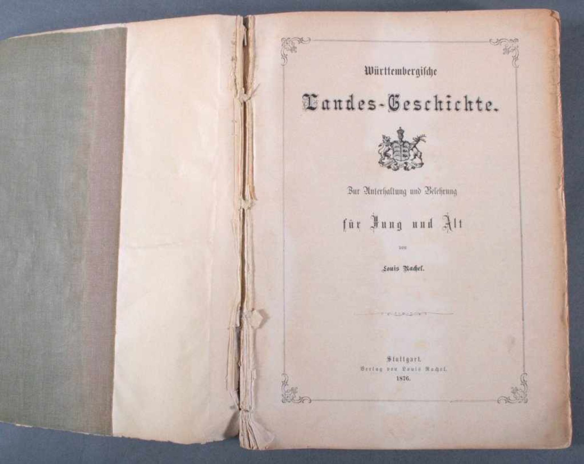 Württembergische Landes - Geschichte, 1876252 Seiten, 34 teils farbige lithogr. Tafeln und 6 - Bild 2 aus 7