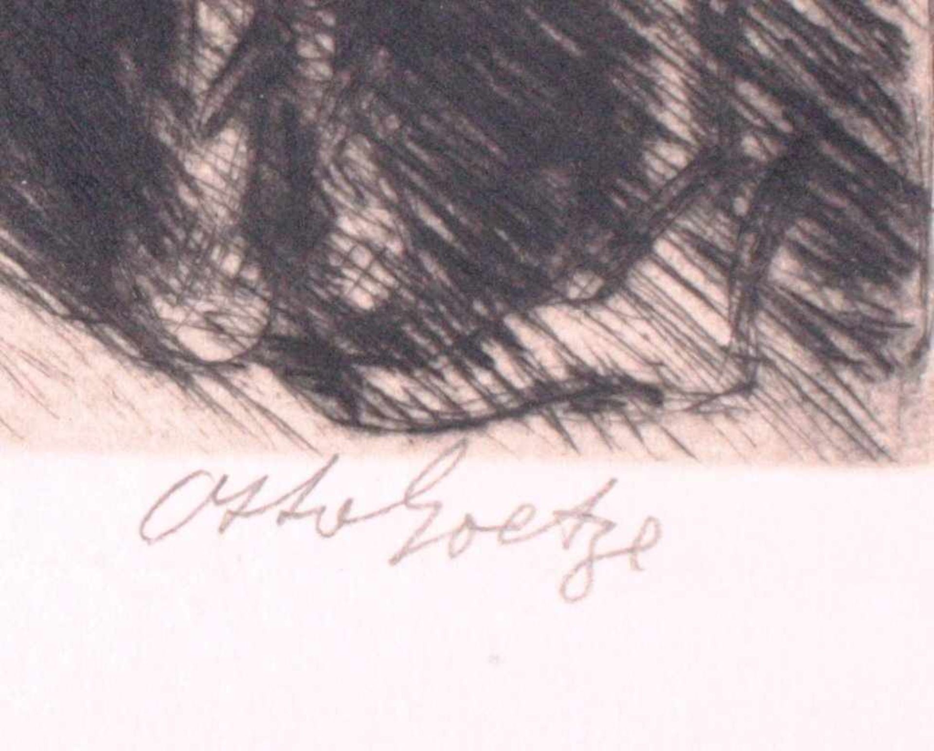 Otto Goetze 1868-1931, BadendeRadierung, unten rechts mit Bleistift signiert,ca. 25,4 x 20,5 - Bild 2 aus 2