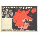 1938 PROPAGANDAKARTE EINVOLK - EIN REICH - EIN FÜHRERfarbige Karte , blankogestempelt mit Thematik