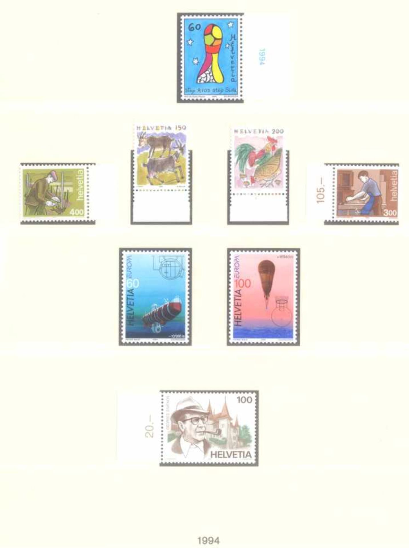 SCHWEIZ 1991-2003; mit 416,- SCHWEIZER FRANKEN NOMINALE!postfrische, komplette Sammlung - nach den - Bild 3 aus 8