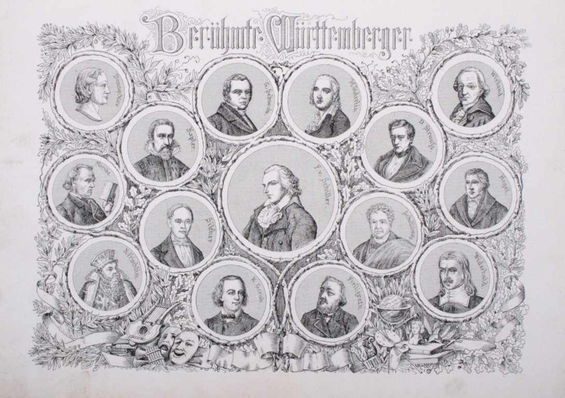 Württembergische Landes - Geschichte, 1876252 Seiten, 34 teils farbige lithogr. Tafeln und 6 - Bild 7 aus 7