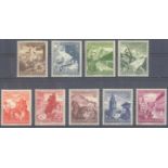 III. REICH 1938, Winterhilfswerk Ostmark, KW 100,- EuroMichelnummern 675 bis 683, postfrisch