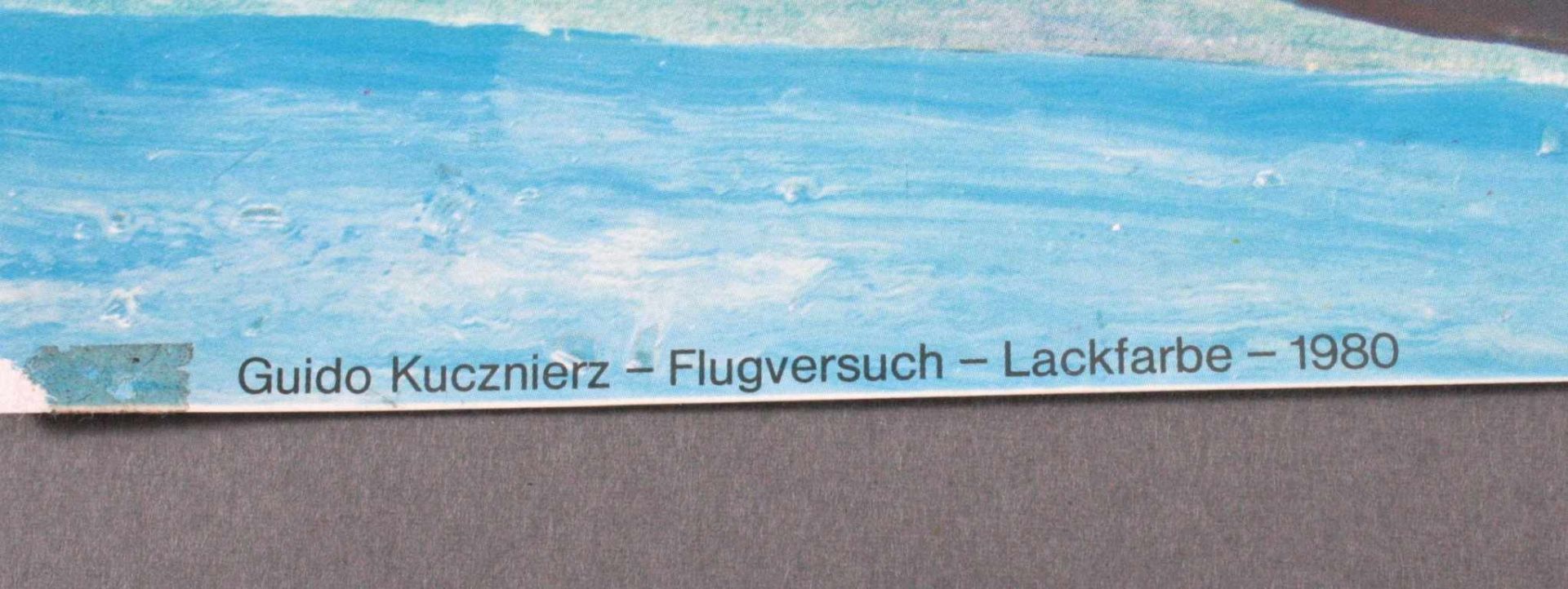 Guido Kucznierz (1944)Plakat -Flugversuch-Lackfarbe-1980, Druck Joh. NesselaufKartonagenfabrik + - Bild 3 aus 3