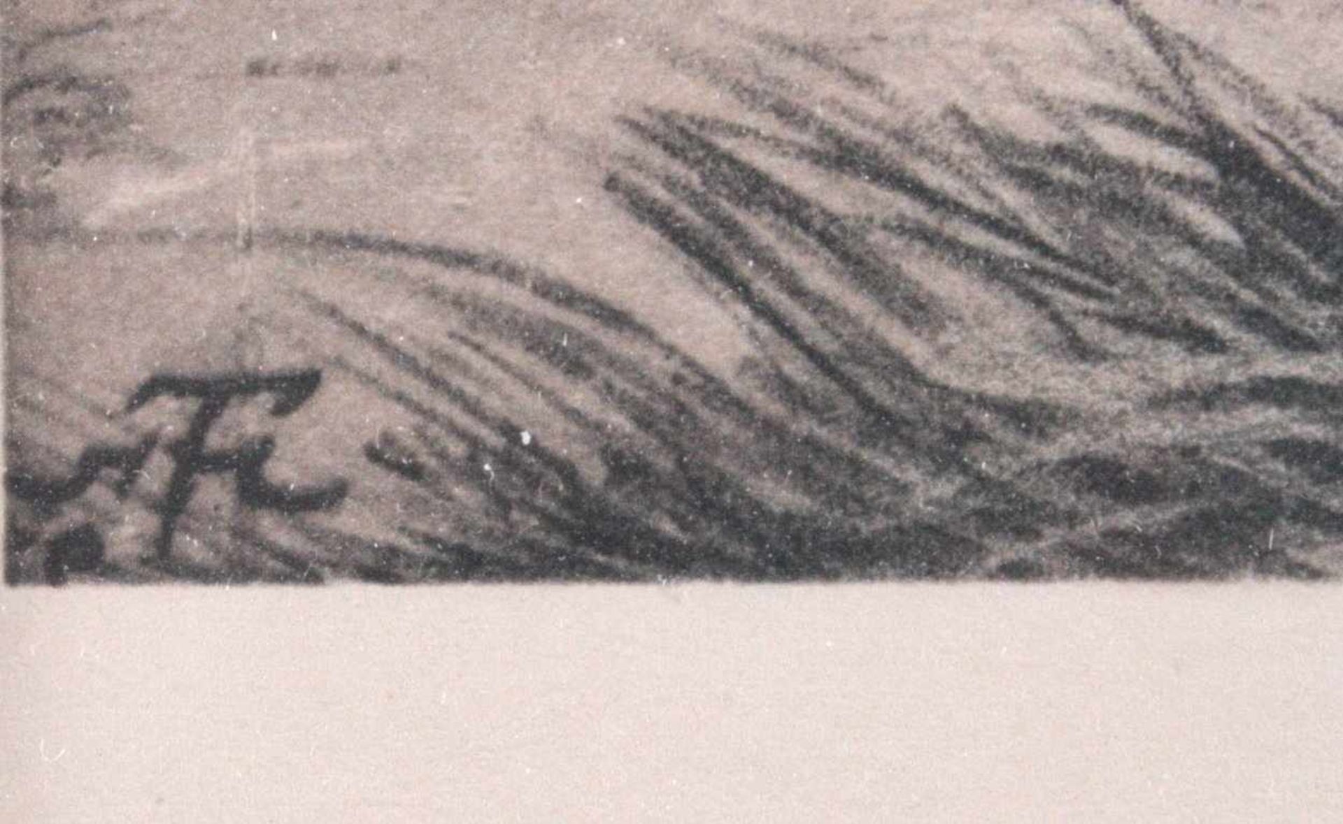 Hans Thoma (1839-1924) "Sommerliche Landschaft"Grafik Multiple, hinter Glas im Passepartout gerahmt, - Bild 4 aus 4