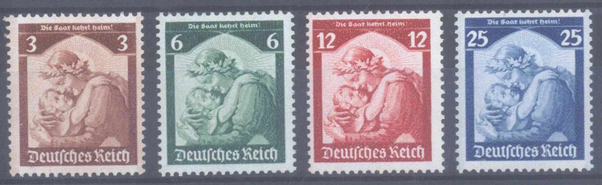 1935 III. REICH, SaarMichelnummern 565-568, postfrisch Luxus, Katalogwert120,- Euro