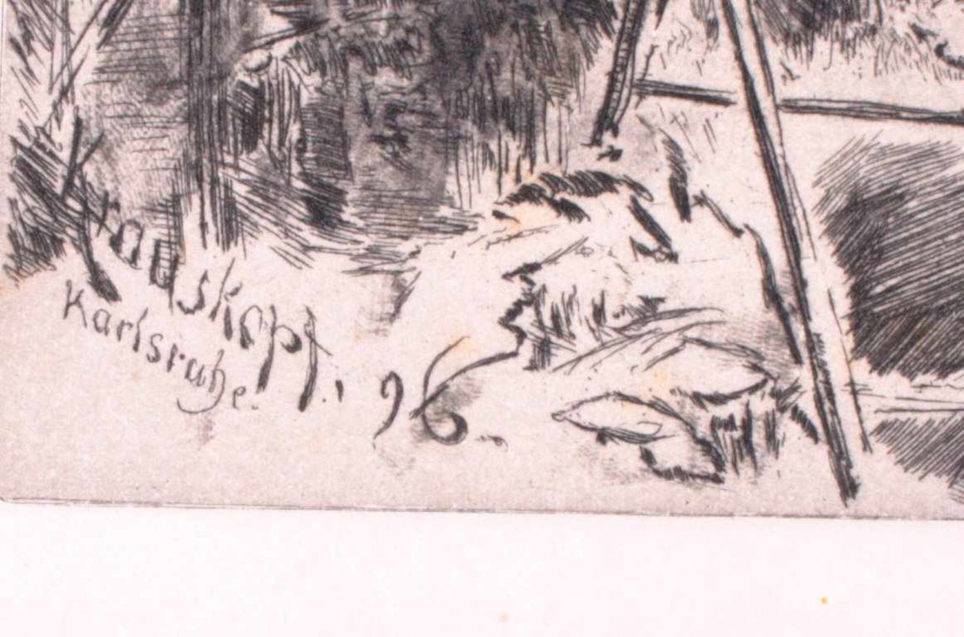 Bruno Krauskopf 1892-1960, Lesende im ParkLithographie, in der Platte signiert, unten rechts - Bild 2 aus 2
