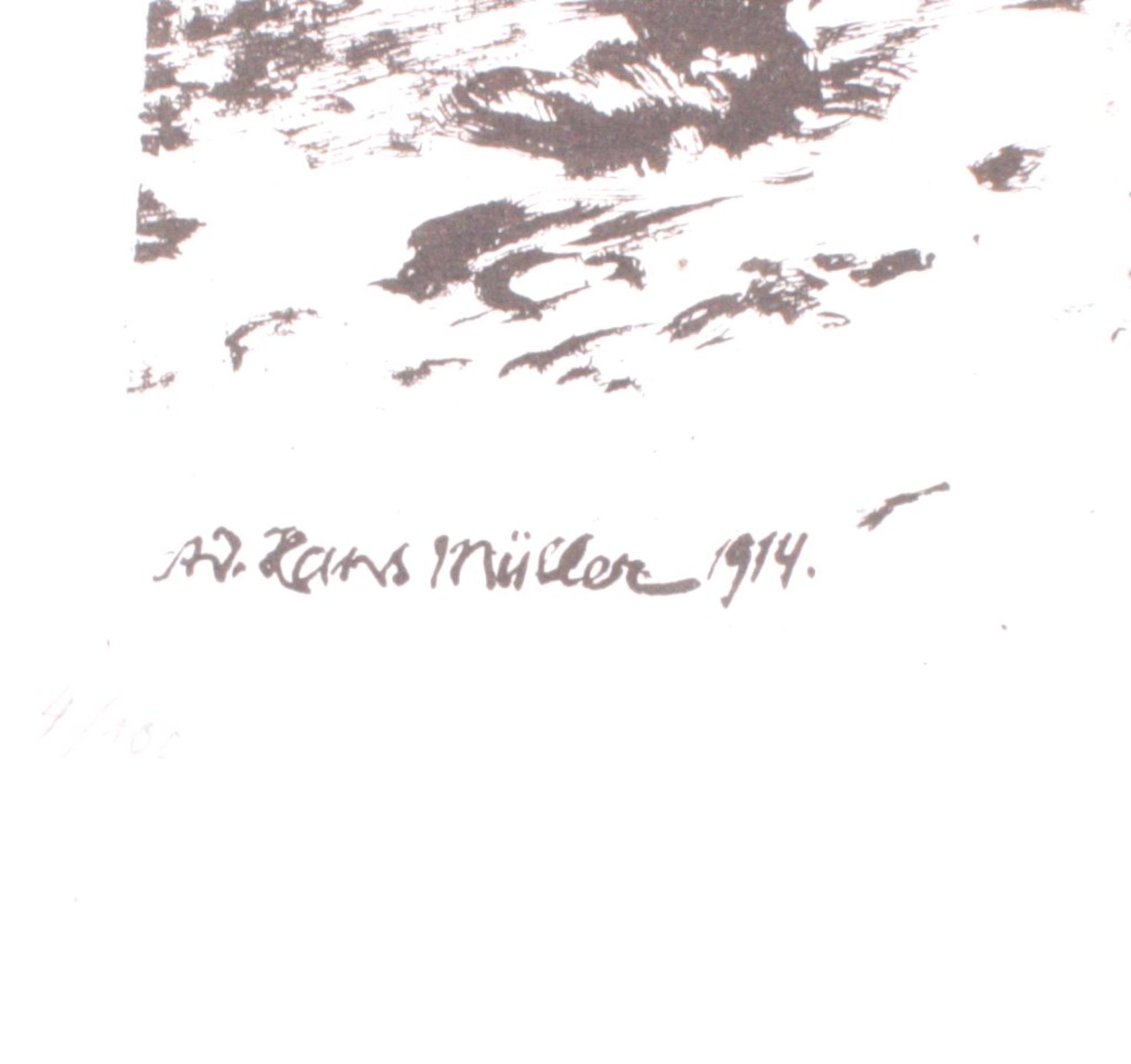 Hans Adolf Müller 1888-1934, Lithographie4/100, in der Platte signiert und datiert, unten - Bild 2 aus 3