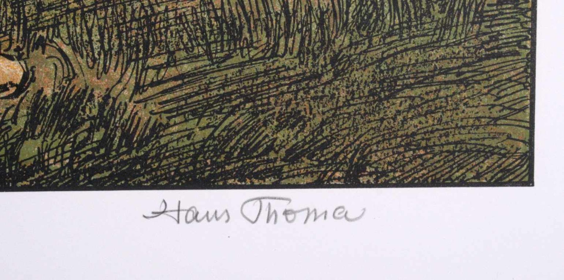 Hans Thoma 1839-1924. St. Anton bei Partenkirchen (1906)Farbgraphik, in der Platte monogrammiert und - Bild 3 aus 3