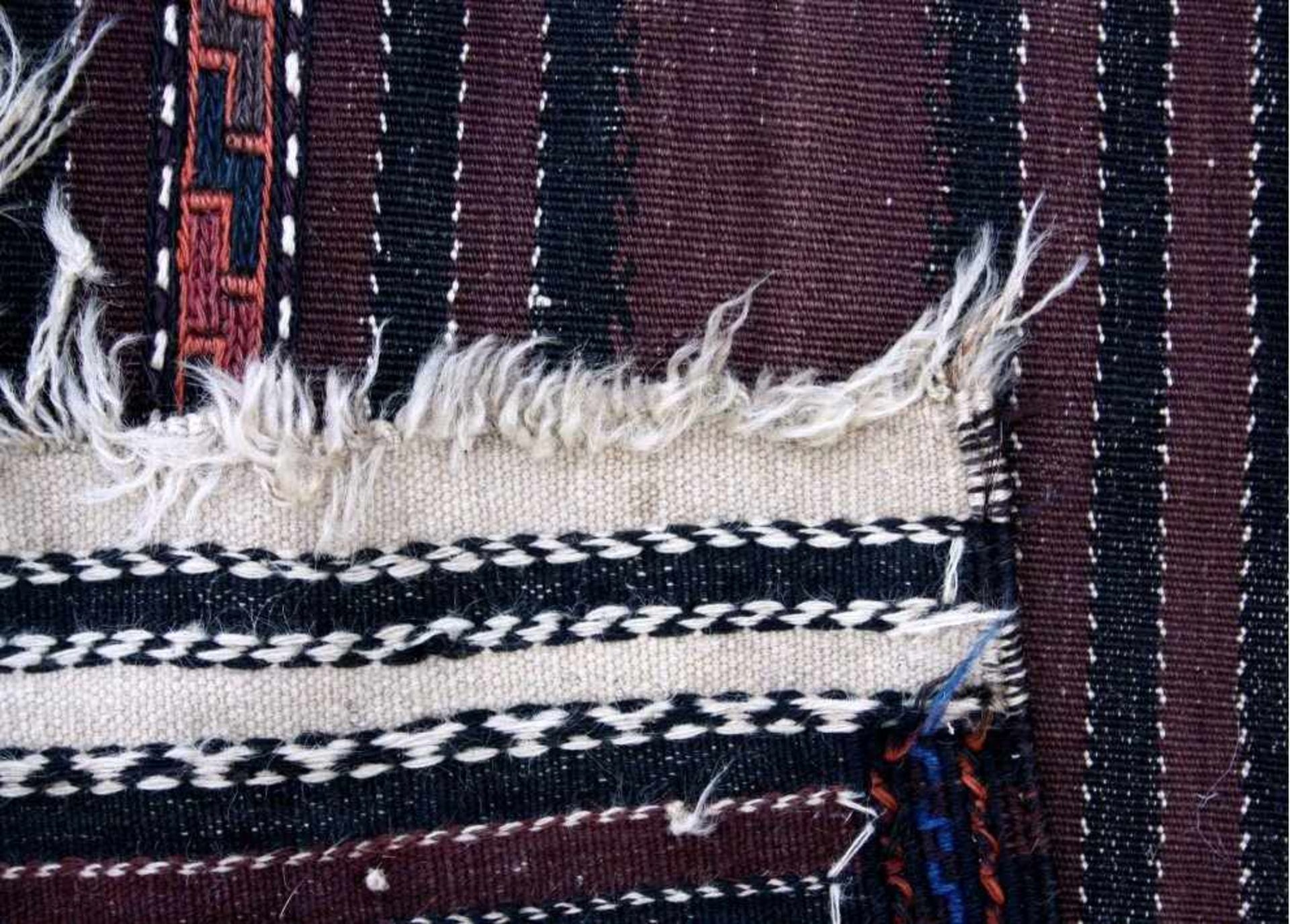 Antiker Belutsch Kelim um 1900Sumak Technik, sehr guter Zustand, 100% Kettenschuß Wolle,ca. - Bild 2 aus 2