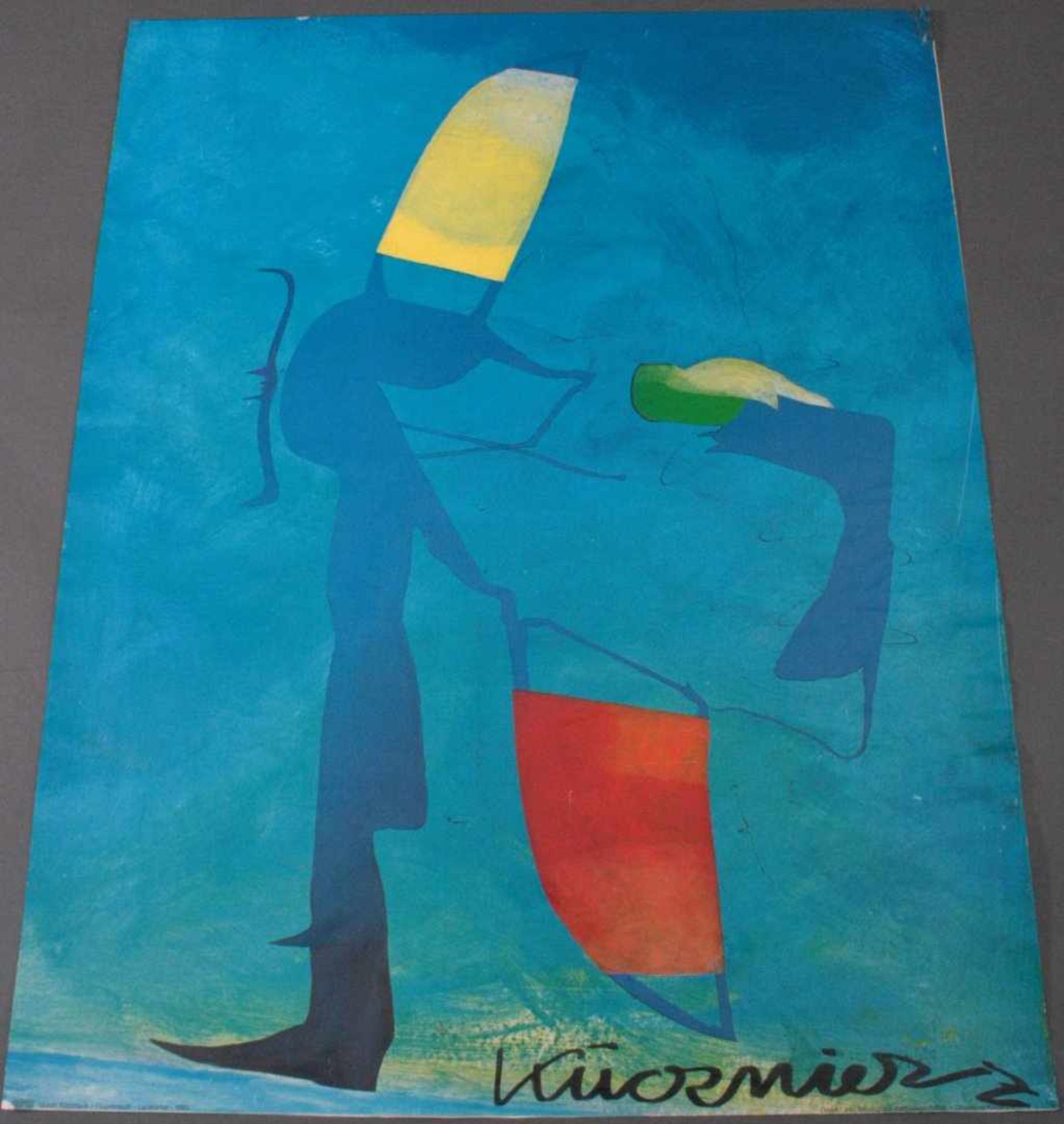 Guido Kucznierz (1944)Plakat -Flugversuch-Lackfarbe-1980, Druck Joh. NesselaufKartonagenfabrik +